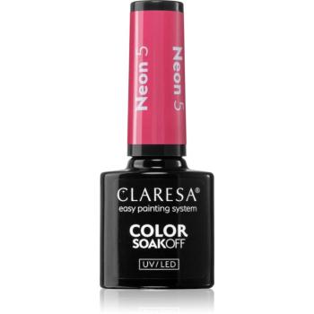 Claresa SoakOff UV/LED Color Neon gélový lak na nechty odtieň 5 5 g