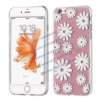 SHINY FLOWERS Ochranný obal Apple iPhone  6 / 6S ružový