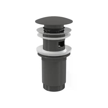 Alcadrain Výpusť umývadlová CLICK/CLACK 5/4&quot; celokovová s prepadom, veľká zátka, GUN METAL-lesk A392-GM-P A392-GM-P