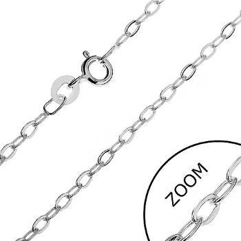 Strieborná retiazka 925 - kolmo uchytené ploché očká, 2,1 mm
