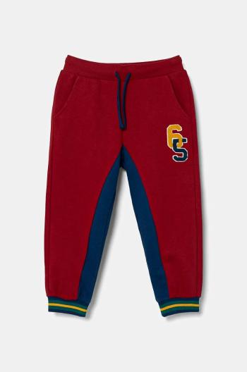 Detské tepláky United Colors of Benetton bordová farba, vzorované, 32N4GF03X
