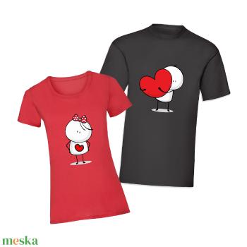 Páros mintás póló, pulóver I Love You figurák