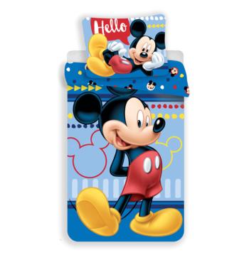 Lenjerie de pat pentru copii Mickey "Hello" 140x200 cm + 70x90 cm