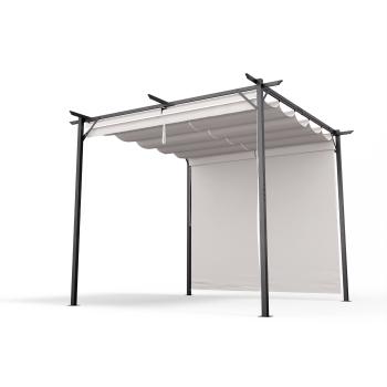Blumfeldt Pantheon Robust, pergola, 3 x 3 m, s bočnými roletami, práškovo lakovaná oceľ odolná voči poveternostným vplyvom