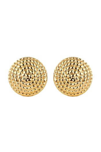 Marc Malone Výrazné pozlátené náušnice Camellia Gold Earrings MCE250210G
