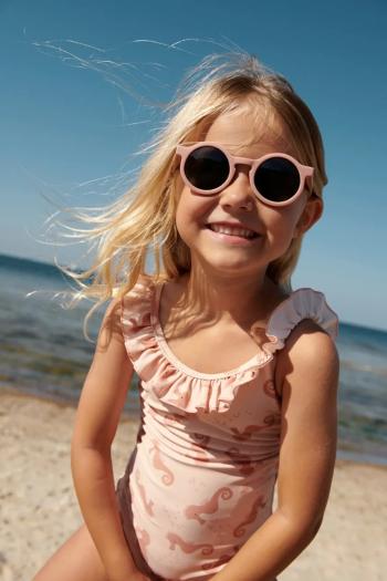 Jednodielne detské plavky Liewood Kallie Printed Swimsuit oranžová farba