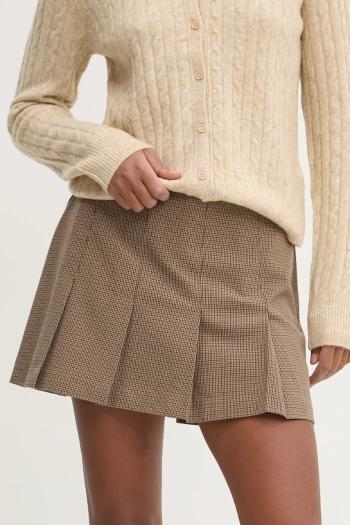 Sukňa Abercrombie & Fitch hnedá farba, mini, rovný strih, KI143-4214