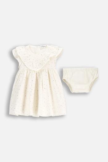 Šaty Coccodrillo béžová farba, mini, áčkový strih, ELEGANT BABY GIRL