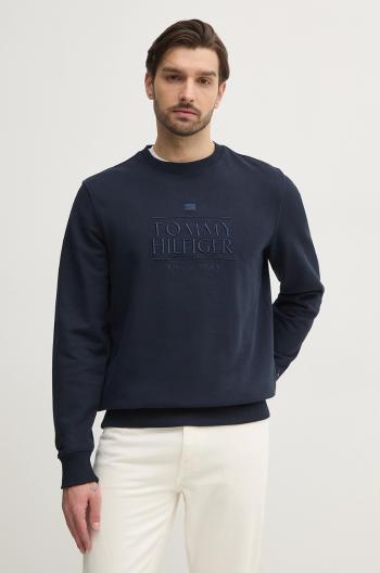 Bavlnená mikina Tommy Hilfiger pánska, tmavomodrá farba, s nášivkou, MW0MW38670