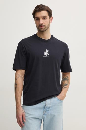 Bavlnené tričko Armani Exchange pánske, tmavomodrá farba, s nášivkou, XM000363 AF12308