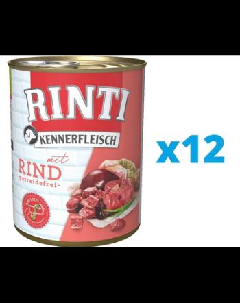 RINTI Kennerfleisch Beef conserva cu vita pentru caini 12 x 800 g