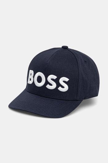 Bavlnená šiltovka BOSS čierna farba, s nášivkou, 50536482