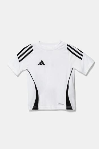 Detské tričko adidas Performance biela farba, s nášivkou, IS1033