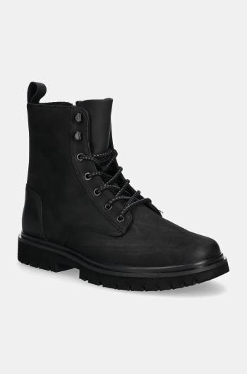 Topánky Calvin Klein Jeans EVA BOOT MID LACEUP REBELLIOUS pánske, čierna farba, YM0YM01071