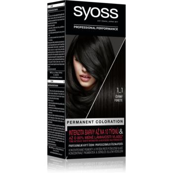 Syoss Color permanentní barva na vlasy odstín 1-1 Černý 2x50 ml