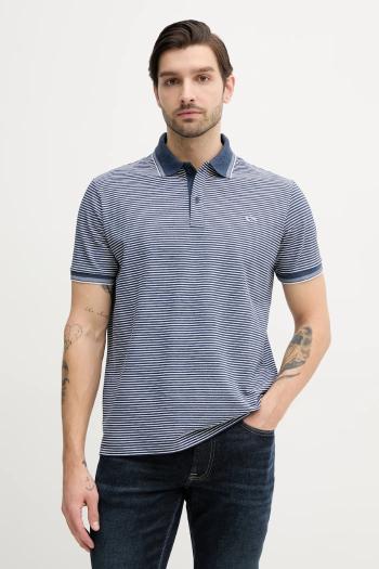 Bavlnené polo tričko Paul&Shark pánske, tmavomodrá farba, vzorované, 25411226