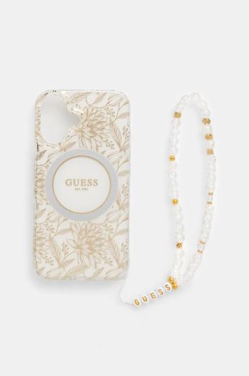 Puzdro na mobil Guess iPhone 16 6.1 biela farba, GUHMP16SHCPOFPH