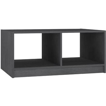 SHUMEE Konferenčný stolík sivý 75 × 50 × 33,5 cm masívne borovicové drevo, 809908