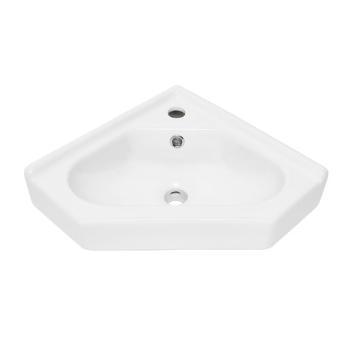 Rohové umývadlo SAT B-Way 55x38,5 cm otvor pre batériu uprostred SATBW5538