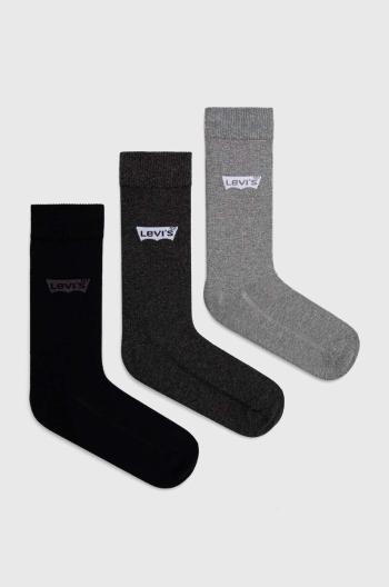 Ponožky Levi's 3-pak šedá farba