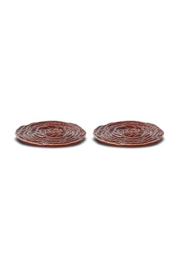 Sada dezertných tanierov Byon Coaster Veggie 2-pak bordová farba