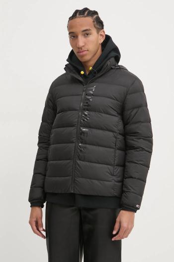 Páperová bunda Tommy Jeans pánska, čierna farba, zimná, DM0DM21175