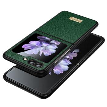 SULADA LEATHER Ochranný kryt Samsung Galaxy Z Flip6 5G zelený