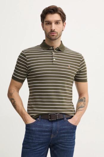 Bavlnené polo tričko Polo Ralph Lauren hnedá farba, vzorovaný