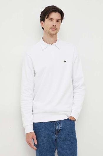 Mikina Lacoste SH9608-132, pánska, biela farba, jednofarebná