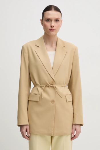 Sako Calvin Klein Jeans zelená farba, jednoradové, jednofarebné, J20J225206