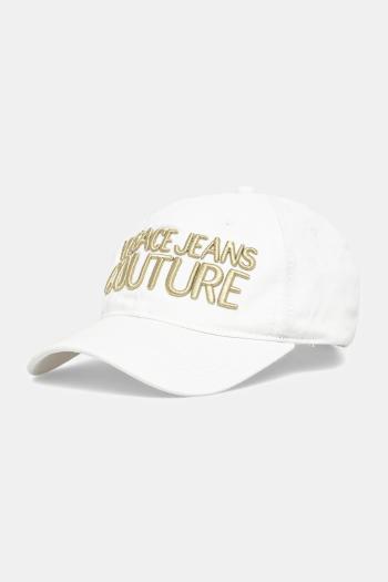 Bavlnená šiltovka Versace Jeans Couture biela farba, s nášivkou, 78GAZK32 ZG365