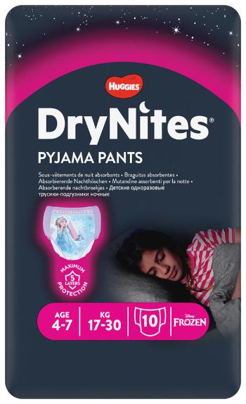 Huggies DryNites M girls 17-30 kg 10 ks,HUGGIES® DryNites Nohavičky plienkové jednorazové pre dievča 4-7 rokov (17-30 kg) 10 ks