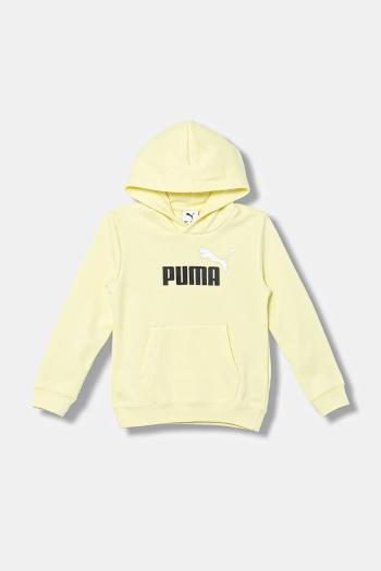 Detská mikina Puma ESS 2 COLOR No. 1 Logo Hoodie FL B žltá farba, s kapucňou, s potlačou, 685822