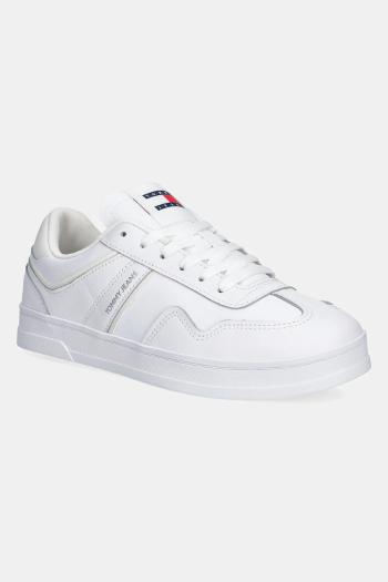 Kožené tenisky Tommy Jeans THE GREENWICH LEATHER biela farba, EN0EN02794