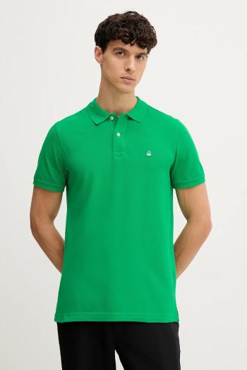 Bavlnené polo tričko United Colors of Benetton ružová farba, jednofarebné, 3089J3179