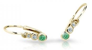 Cutie Jewellery Zlaté detské náušnice C2255-10-X-1 zelená