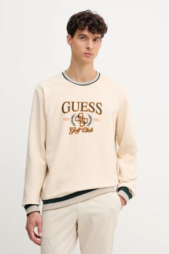 Mikina Guess béžová farba, s nášivkou, M5YQ12 KCXW1