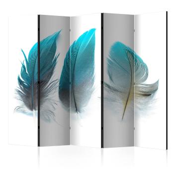 Paraván Blue Feathers Dekorhome 225x172 cm (5-dielny)