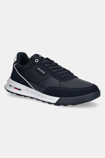 Kožené tenisky Tommy Hilfiger RETRO RUNNER MIX RWB tmavomodrá farba, FM0FM05371
