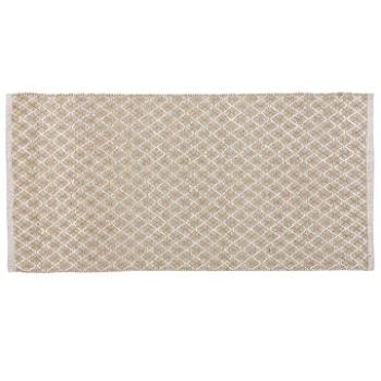 Koberec s kockovaným vzorom 80 × 150 cm béžový AKBEZ, 264381 (beliani_264381)