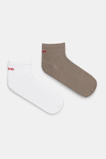 Ponožky HUGO 2-pak pánske, béžová farba, 50516396