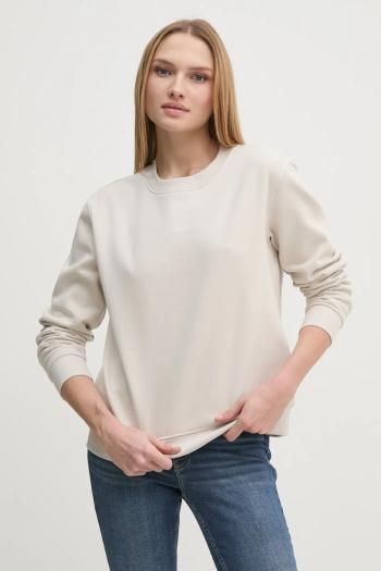 Mikina Calvin Klein Jeans dámska, béžová farba, s potlačou, J20J224731