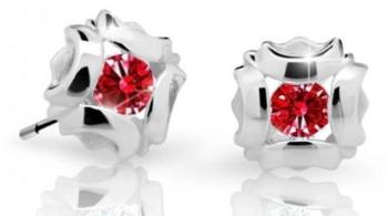Cutie Jewellery Slušivé detské náušnice z bieleho zlata C2216-30-X-2 červená
