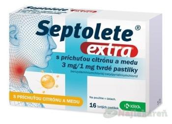 Septolete extra citrón a med na bolesť hrdla 16 pastiliek