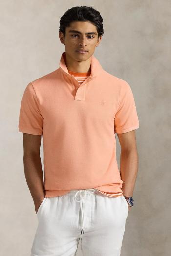 Bavlnené polo tričko Polo Ralph Lauren pánske, žltá farba, jednofarebné, 710969626