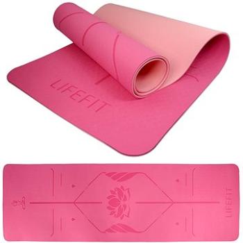 LIFEFIT YOGA MAT LOTOS DUO, 183 × 58 × 0,6 cm, ružová (4891223132267)