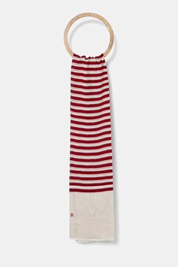 Šál Tommy Hilfiger dámsky, červená farba, vzorovaný, AW0AW17142