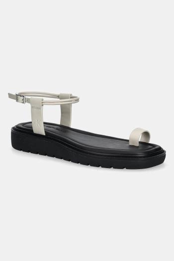 Sandále Calvin Klein Jeans ROPE TOE POST SANDAL LTH MG béžová farba, YW0YW01893