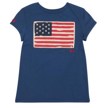 Polo Ralph Lauren  SS FLAG TEE-KNIT SHIRTS-T-SHIRT  Tričká s krátkym rukávom Námornícka modrá