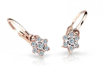 Cutie Jewellery Pôvabné detské náušnice z ružového zlata C2152-10-X-4 biela